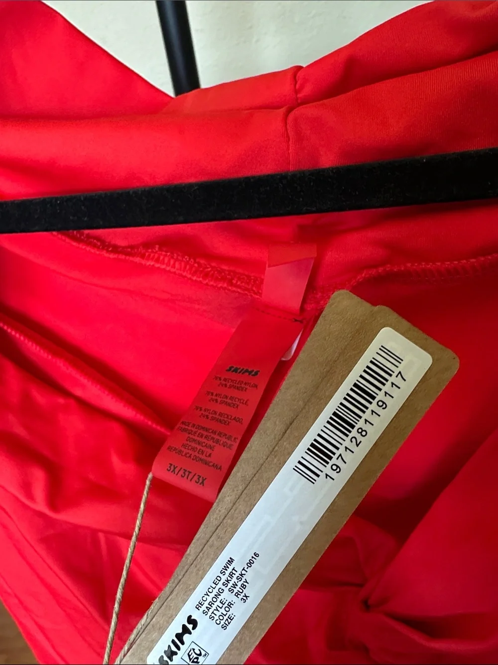 New Skims Swim Sarong Skirt Womens Ruby Red‎ Coverup Midi size 3X